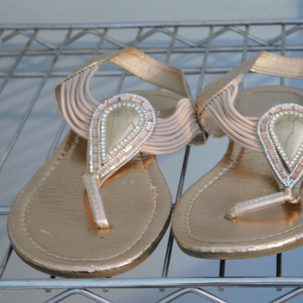 Aura gem sandals in rose gold Womens 7